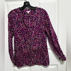 Lilly Pulitzer Pink and Purple Animal Print Blouse